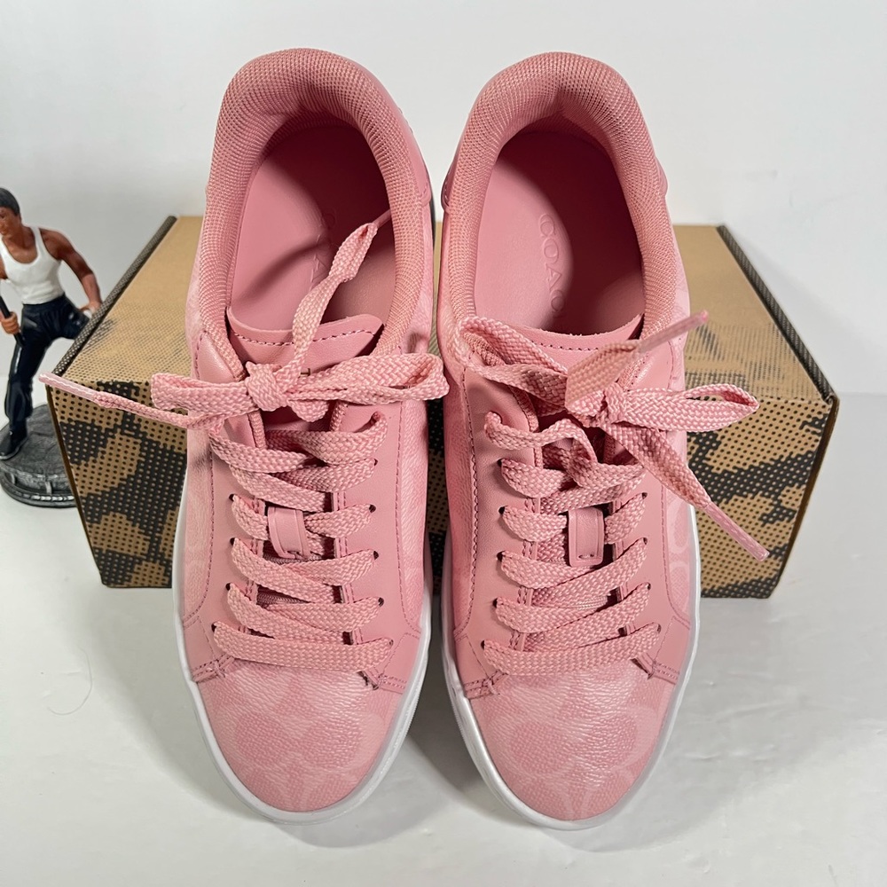 Coach High Line Sneaker Woman's Signature Canvas Powder Pink NWT - Picture 7 of 8
